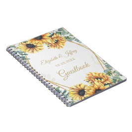 Sonnenblume Rustikale Elegante Geometrische Hochze Notizblock
