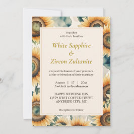 Sonnenblume Rustikale Hochzeit Einladung