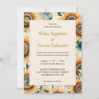 Sonnenblume Rustikale Hochzeit Einladung
