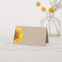 Sonnenblume. Rustikale Hochzeit mit Blumen. Blume  Platzkarte