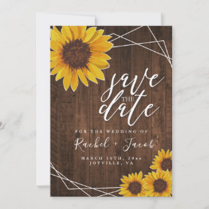 Sonnenblume Rustikale Hochzeit speichern Datum Ein Save The Date