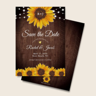 Sonnenblume Rustikale Hochzeit speichern Datum Ein Save The Date