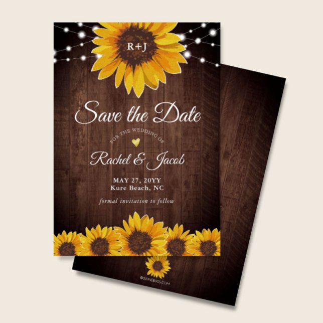 Sonnenblume Rustikale Hochzeit speichern Datum Ein Save The Date (Von Creator hochgeladen)