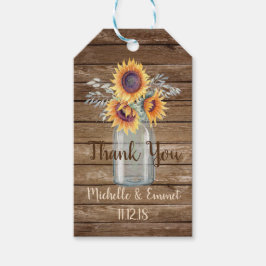 Sonnenblume Rustikaler Gefallen Tag, Gastgeschenk Geschenkanhänger