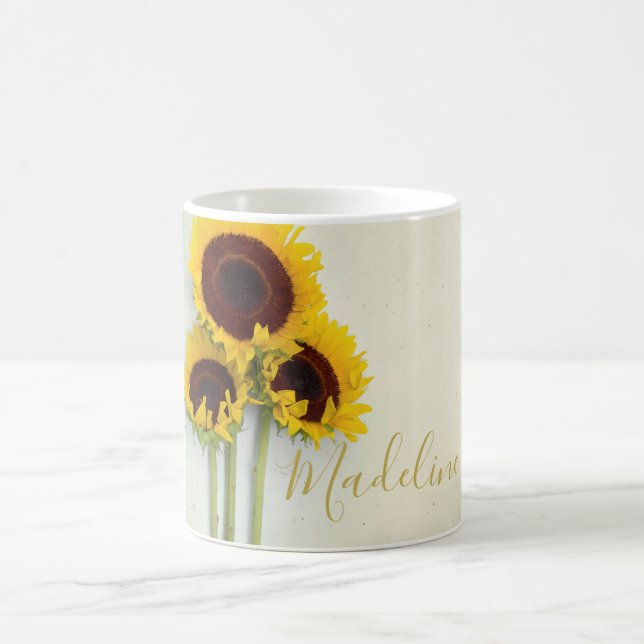Sonnenblume Rustikales Gold Moderne Gelb Kaffeetasse (Mittel)