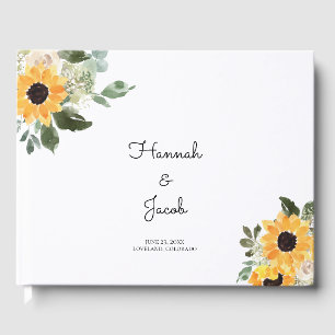 Sonnenblume Rustikales Hochzeitshaus Gästebuch