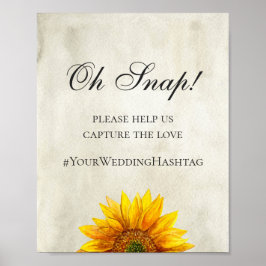 Sonnenblume. Rustikales Hochzeitsinstagramm-Zeiche Poster