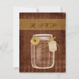 Sonnenblume rustikales Mason Glas Hochzeit Rsvp