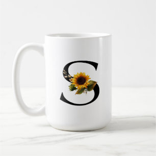 Sonnenblume S Buchstaben Grafik-Shirt für Frauen N Kaffeetasse