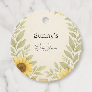 Sonnenblume & Sage Rustic Baby Dusche Gefallen Tag Geschenkanhänger