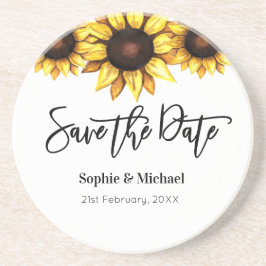 Sonnenblume Save the Date Hochzeit Getränkeuntersetzer