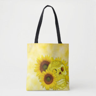 Sonnenblume-Schädel-Tasche Tasche