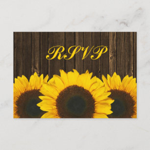 Sonnenblume-Scheunen-hölzerne Hochzeit UAWG RSVP Karte