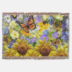 Sonnenblume Schmetterling Keule Blanket Decke
