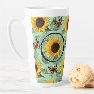 Sonnenblume Schmetterling Latte Tasse