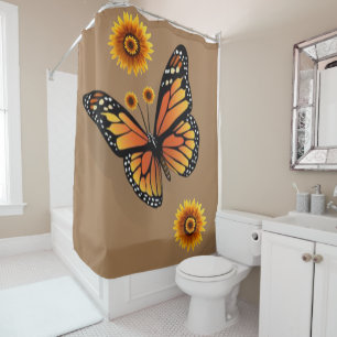 Sonnenblume Schmetterlingsdusche Vorhang