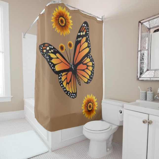 Sonnenblume Schmetterlingsdusche Vorhang (Beispiel)