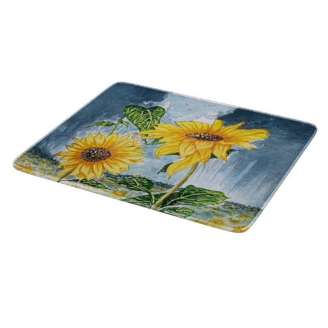 Sonnenblume Schneidebrett (Ecke)