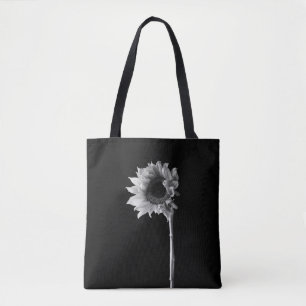 Sonnenblume - Schwarz-Weiß-Foto Tasche
