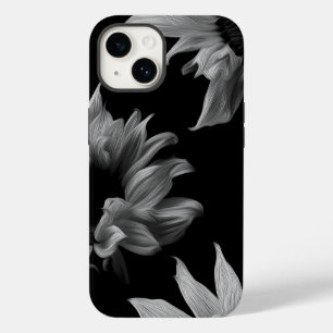 Sonnenblume - Schwarz-Weiß-Kunstfotografie Case-Mate iPhone 14 Hülle