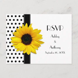 Sonnenblume Schwarz-weiß Polka Dot UAWG Postkarte