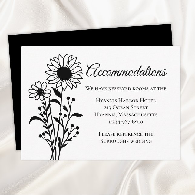 Sonnenblume Schwarz-weiße Blumenzwiebelwohnung Begleitkarte (Von Creator hochgeladen)
