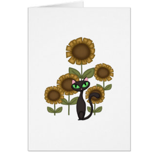 Sonnenblume-schwarze Katze