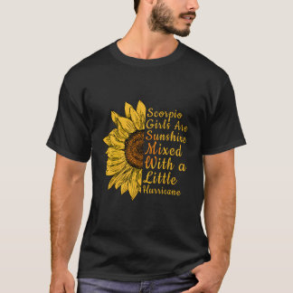 Sonnenblume Scorpio Frau Oktober und November Gebu T-Shirt