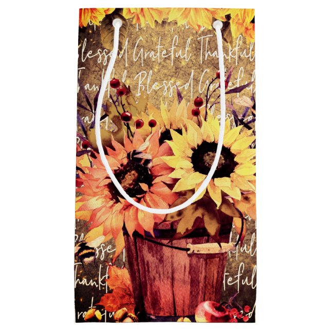 Sonnenblume Segnungen Dankbarkeit Erntedank Kleine Geschenktüte (Vorderseite)