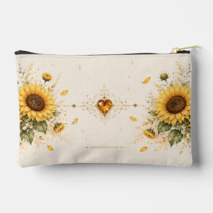 Sonnenblume Sei der Sonnenschein Florales Kosmetik Zubehörtasche
