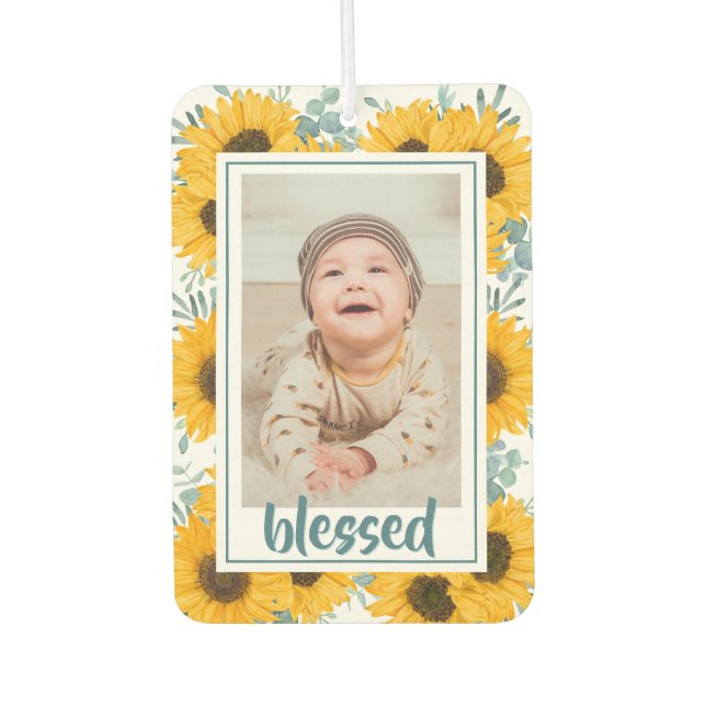 Sonnenblume Seligen Familie Kinder Foto Autolufterfrischer (Vorderseite)