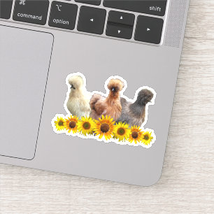 Sonnenblume Silkie Bantam Chicken Trio Aufkleber