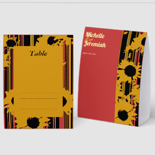 Sonnenblume Sommer Gold Rot Hochzeit Tischaufsteller
