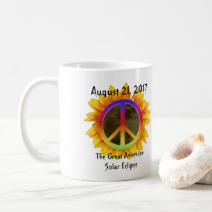 Sonnenblume, Sonnenblume und Friedenssymbol 2017 Kaffeetasse
