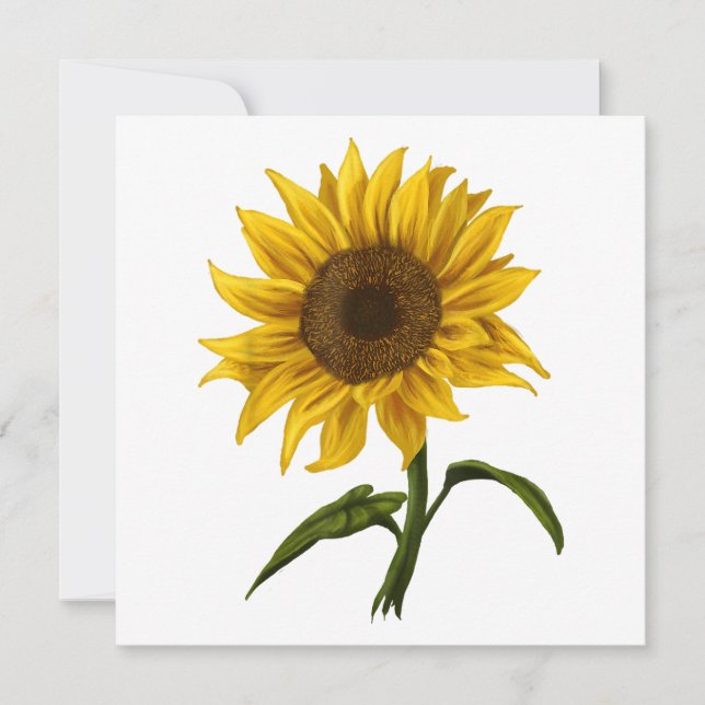 Sonnenblume Sonnenschein Blume Wasserfarben Einladung (Vorderseite)