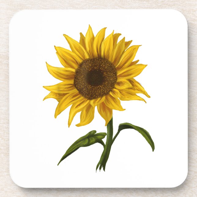 Sonnenblume Sonnenschein Blume Wasserfarben Getränkeuntersetzer (Vorderseite)