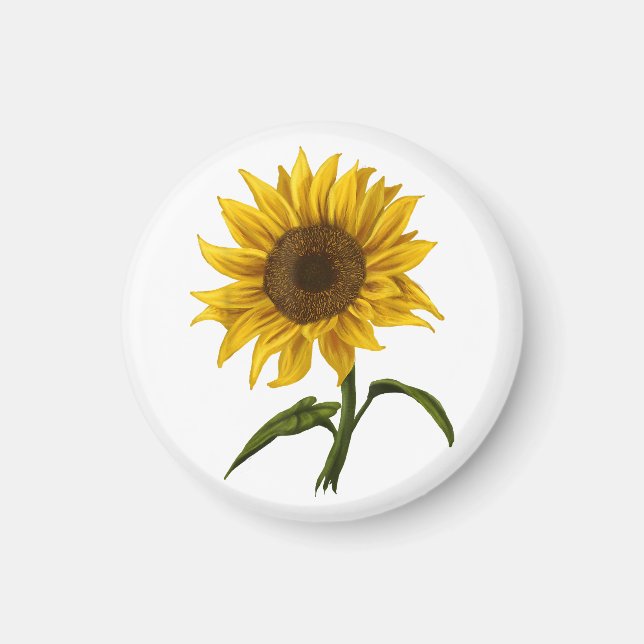 Sonnenblume Sonnenschein Blume Wasserfarben Magnet (Vorne)