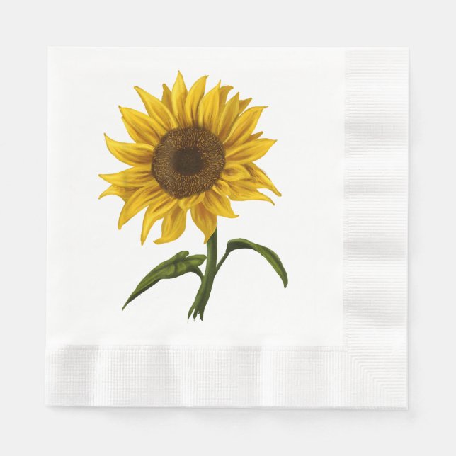 Sonnenblume Sonnenschein Blume Wasserfarben Serviette (Vorderseite)