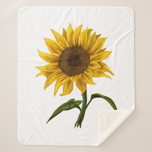 Sonnenblume Sonnenschein Blume Wasserfarben Sherpadecke (Vorderseite)