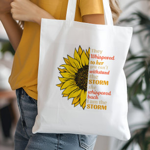 Sonnenblume Starke Frau, die sie ihr zugeflüstert Tragetasche
