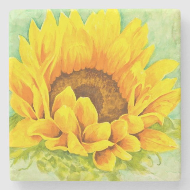 Sonnenblume Steinuntersetzer (Vorderseite)