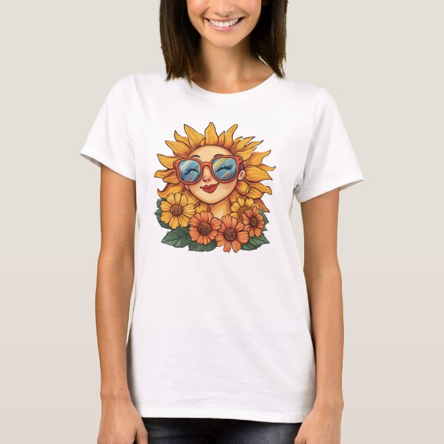 Sonnenblume : strahlt Positivität aus und entspann T-Shirt (Vorderseite)