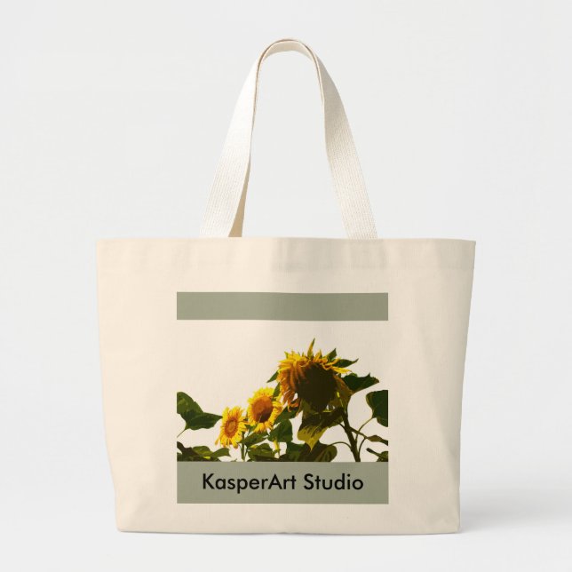 Sonnenblume-Taschen-Tasche Jumbo Stoffbeutel (Vorne)