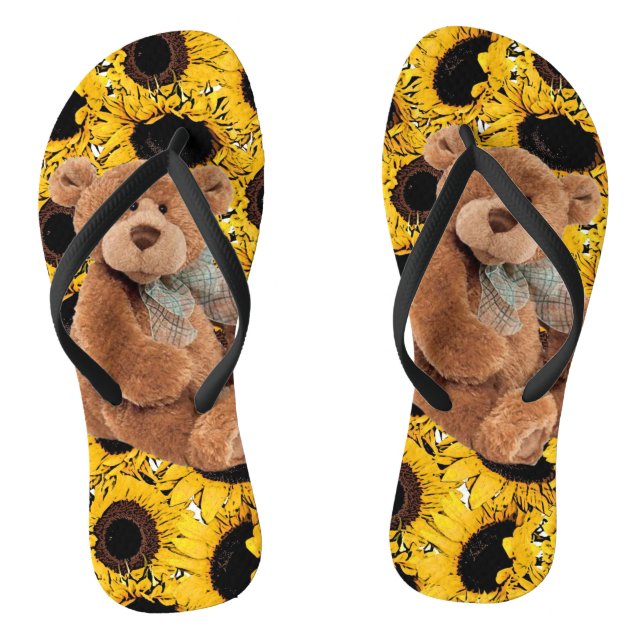 Sonnenblume Teddy Bären Flip Flops (Fußbett)