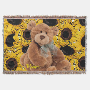 Sonnenblume Teddy Bear Throw Blanket Decke
