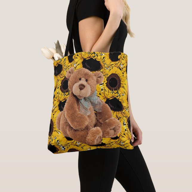 Sonnenblume Teddy BearTote Tasche (Von Nahem)