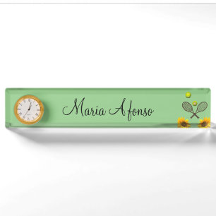 Sonnenblume Tennis Desk Namplate Namensplakette