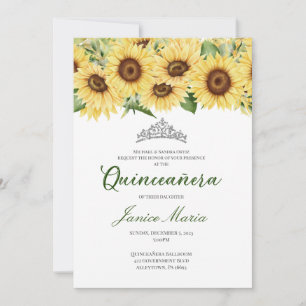 Sonnenblume Tiara Quinceañera Einladung