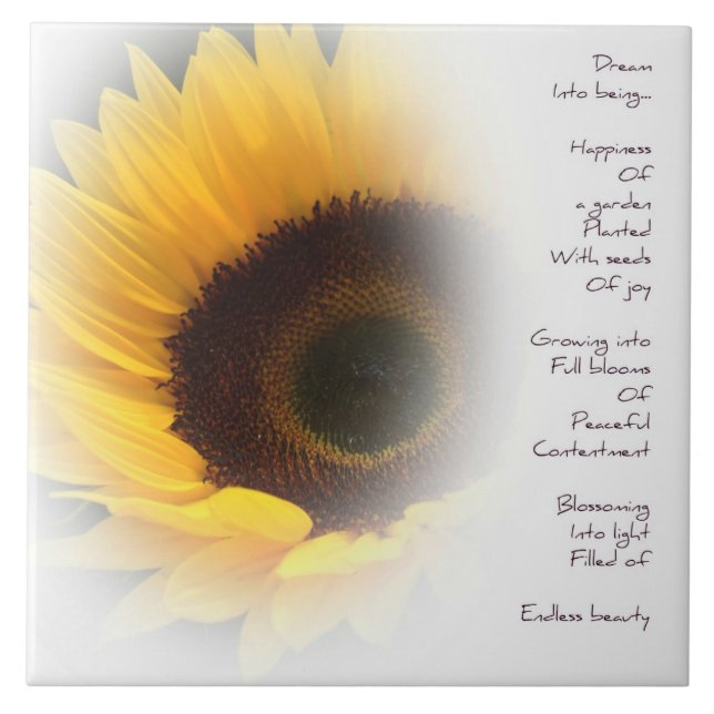 Sonnenblume-Traumgedicht-Keramik-Fliese Fliese (Vorderseite)