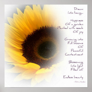 Sonnenblume-Traumgedicht-Plakat Poster
